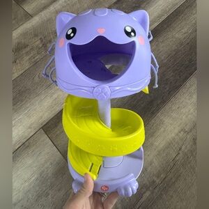 Purple Cat Kids Toy Roller Ball with Lime Slide